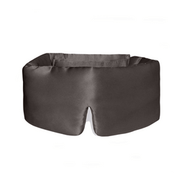 Dark grey silk eye mask on a white background