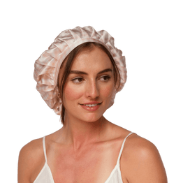 Pink gingham silk bonnet
