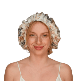Flower silk bonnet 
